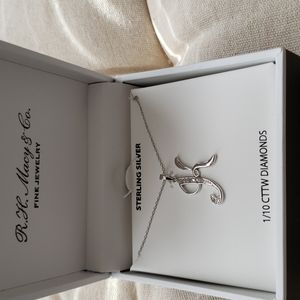 Sterling Silver Initial K diamond necklace